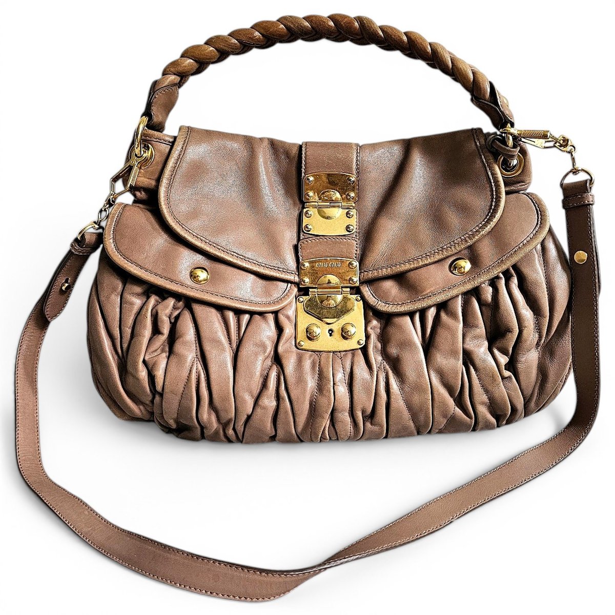 Coffer leather handbag