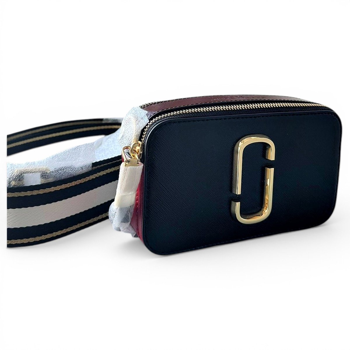 Snapshot leather clutch bag