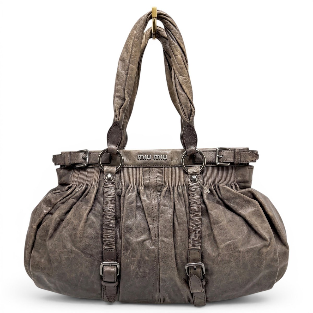 Bow bag leather handbag