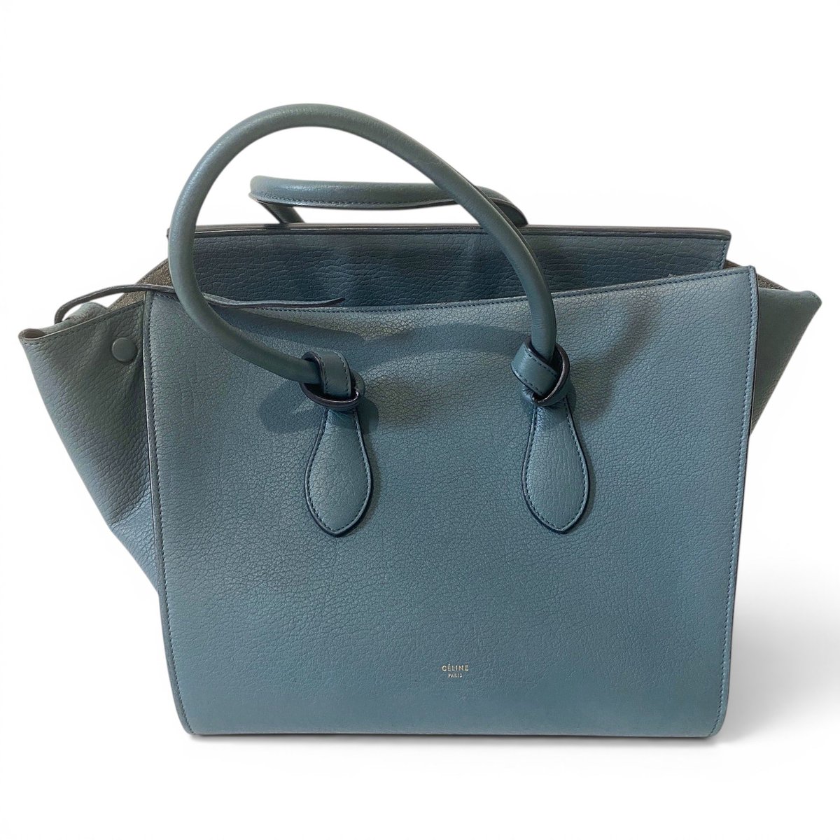 Tie leather handbag