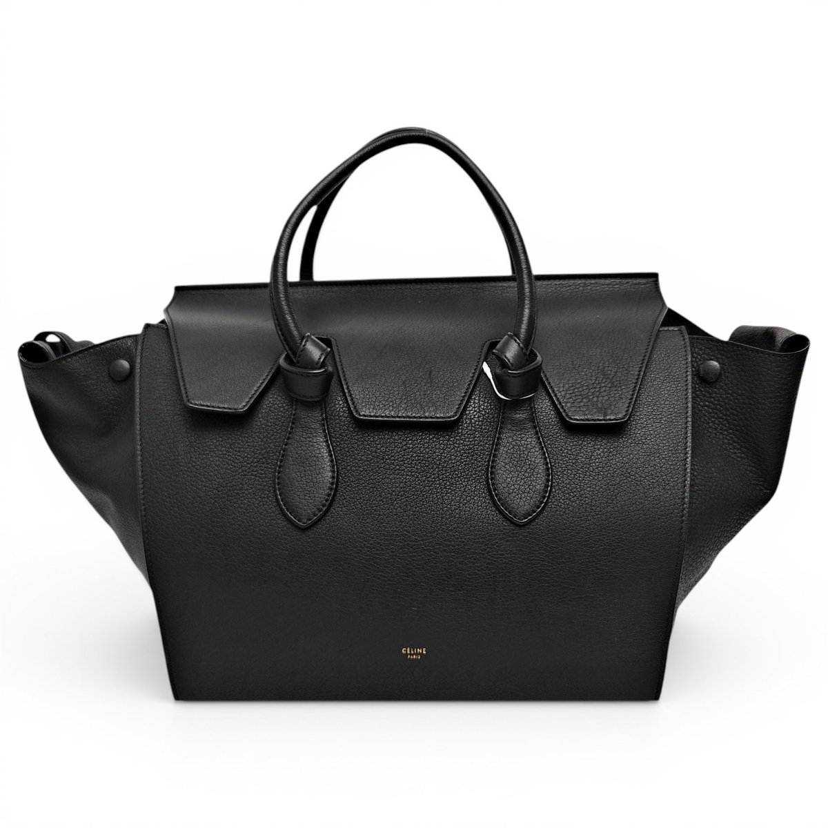 Tie leather handbag
