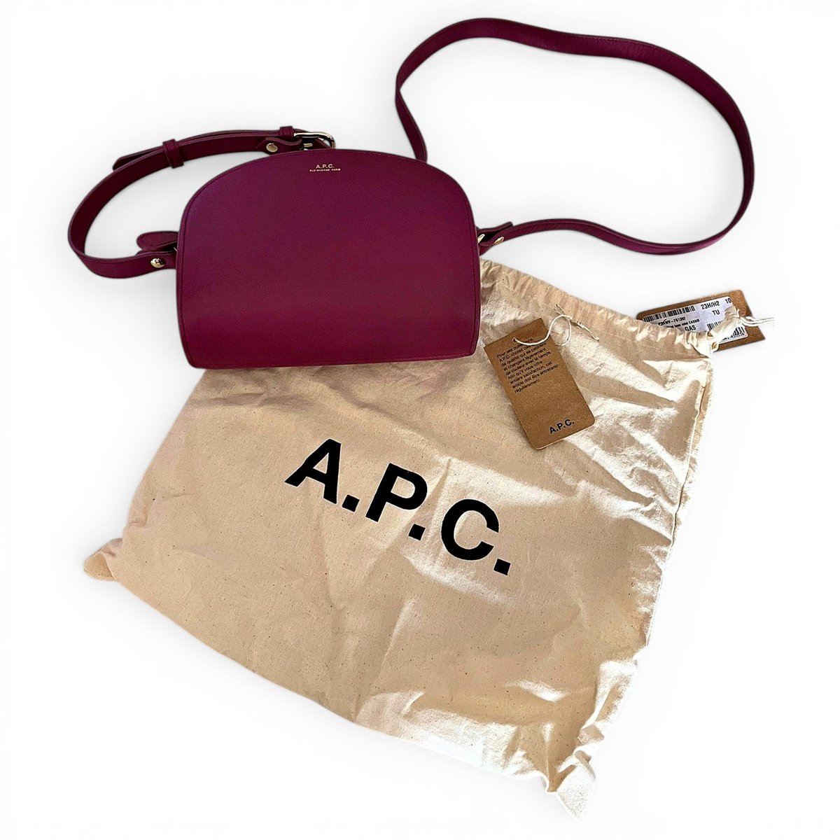 Demi-lune leather handbag