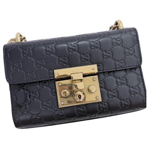 Padlock leather handbag