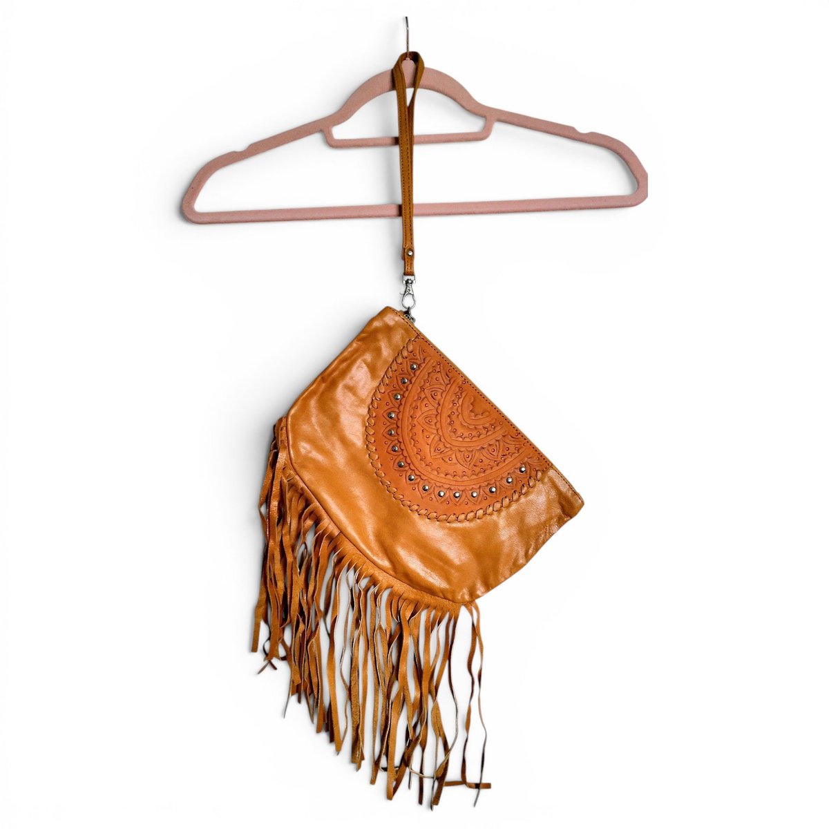 Leather clutch bag