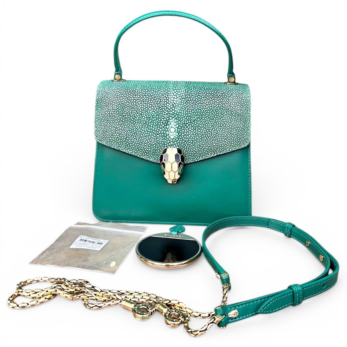 Serpenti leather handbag