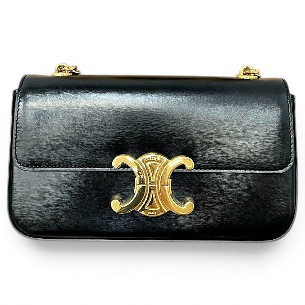 Triomphe chain leather crossbody bag