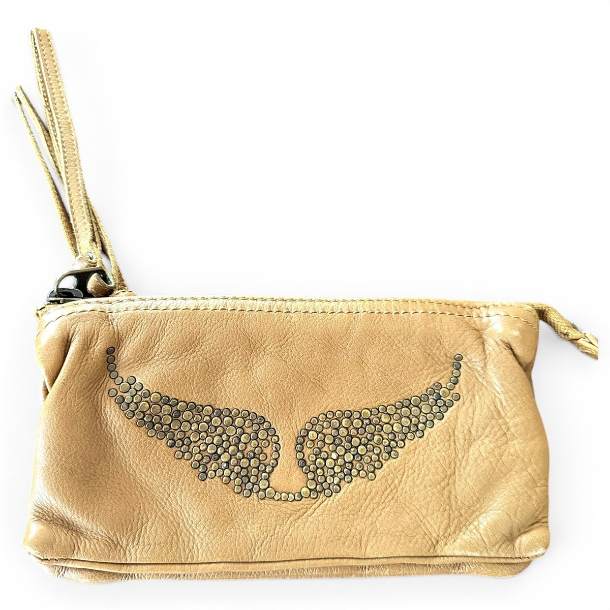 Leather clutch bag