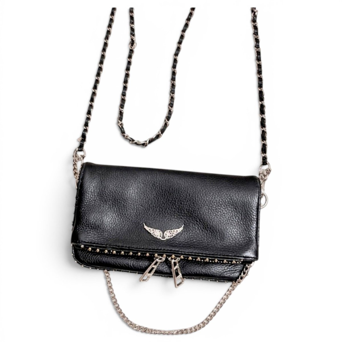Rock leather clutch bag