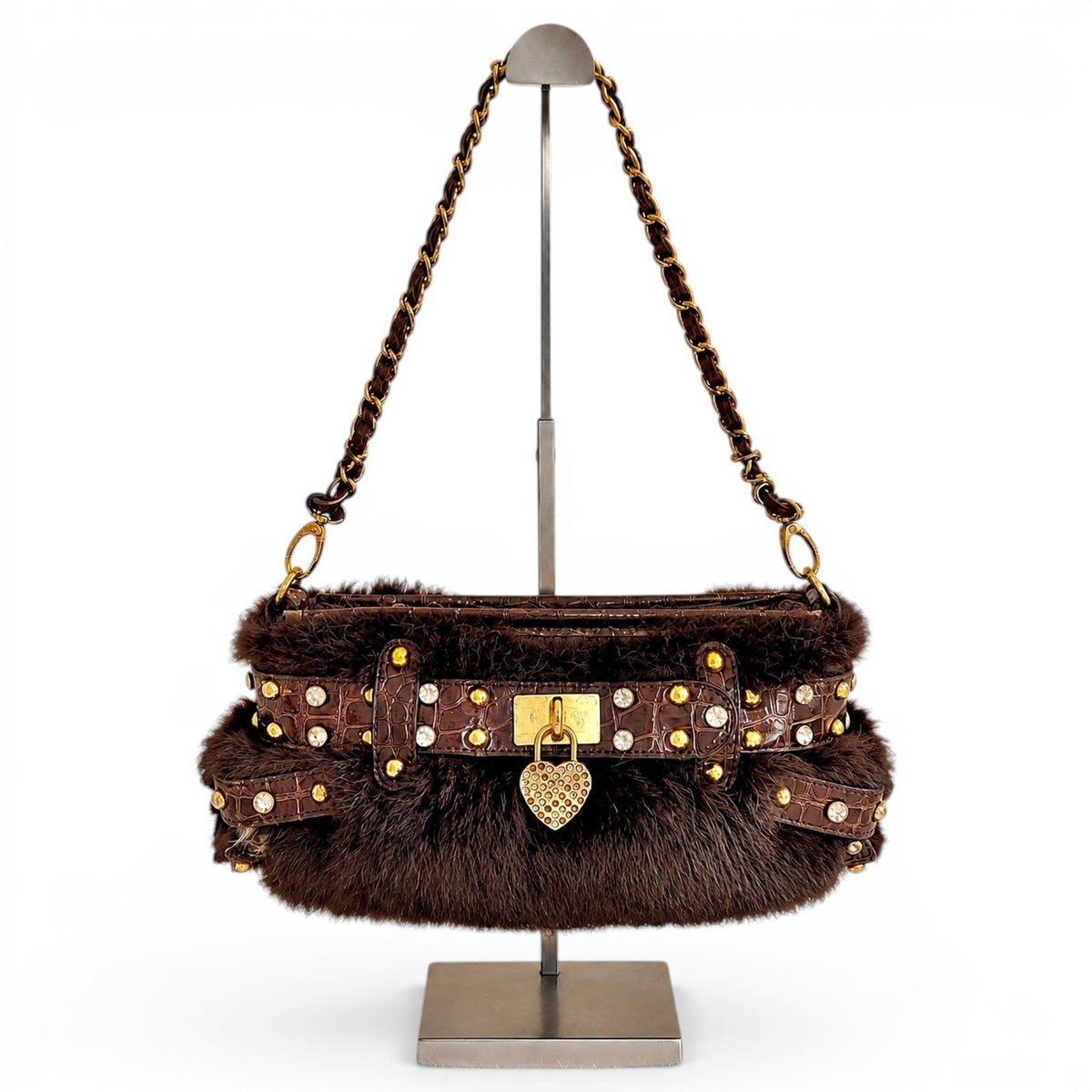 Faux fur handbag