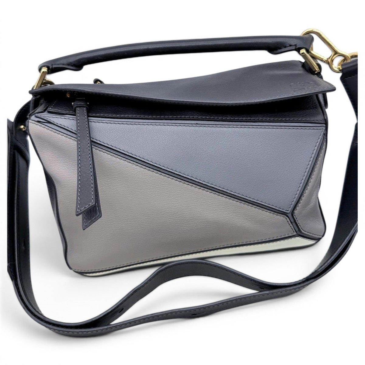 Puzzle leather handbag