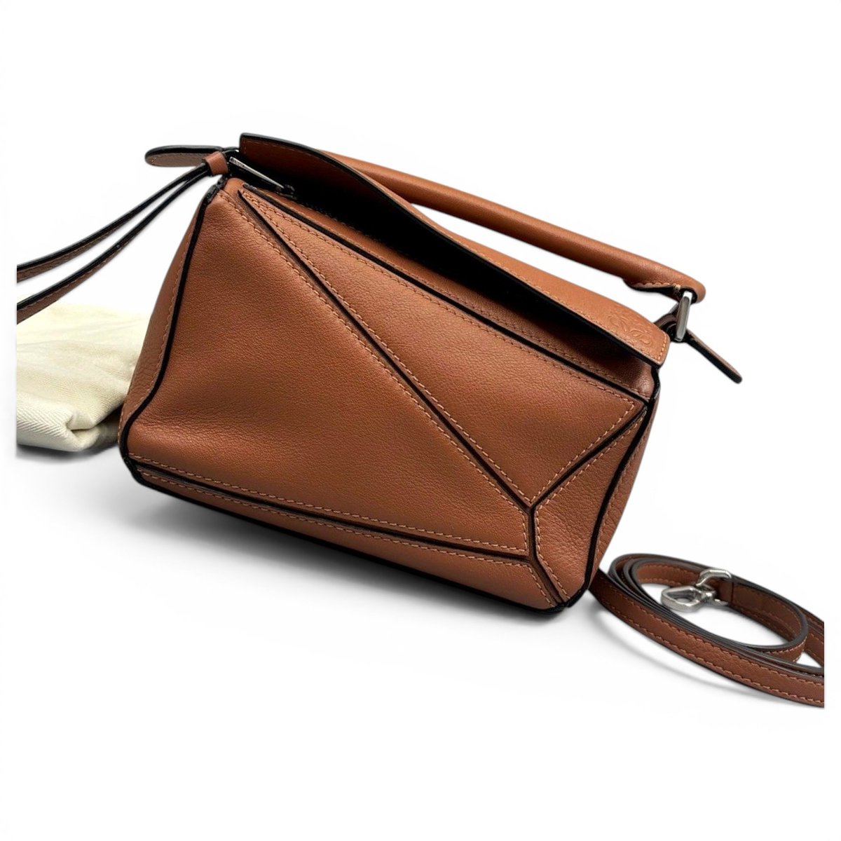 Puzzle leather handbag