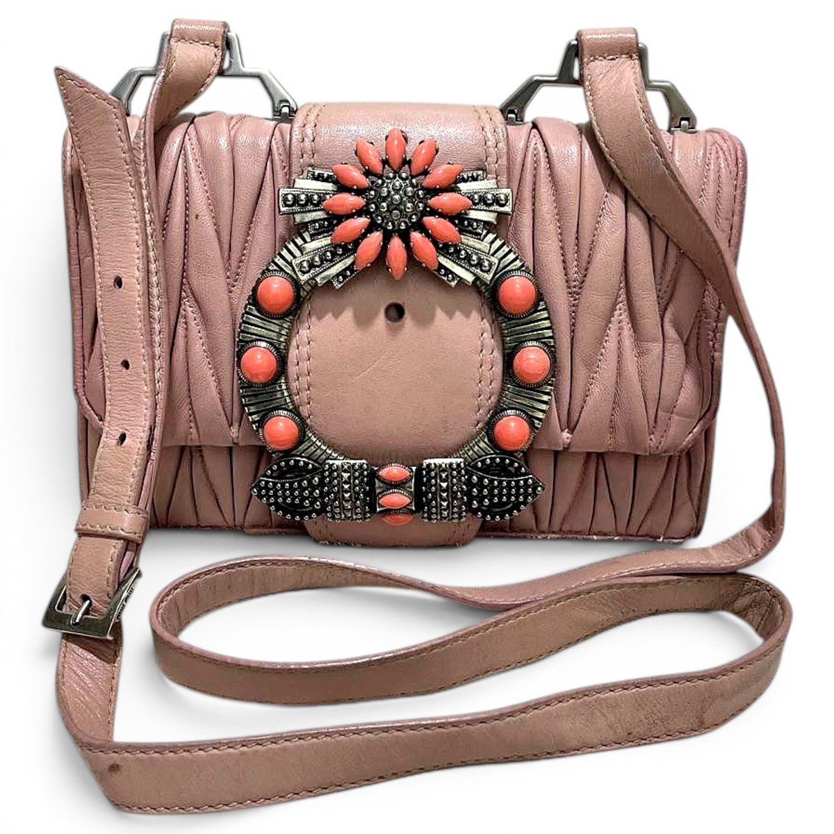 Miu Lady leather handbag