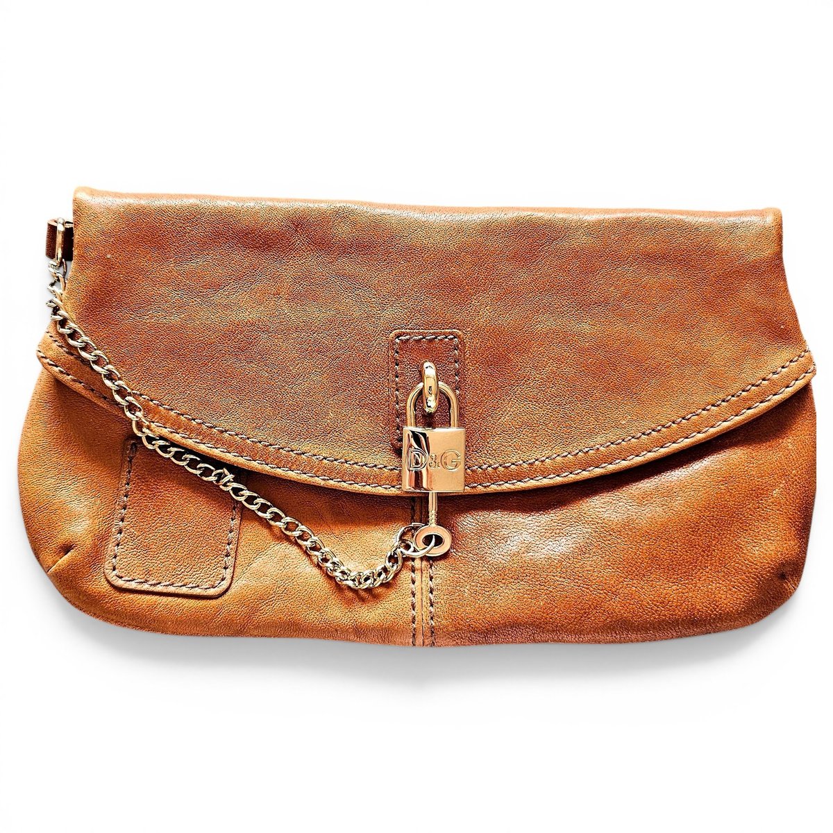 Leather clutch bag