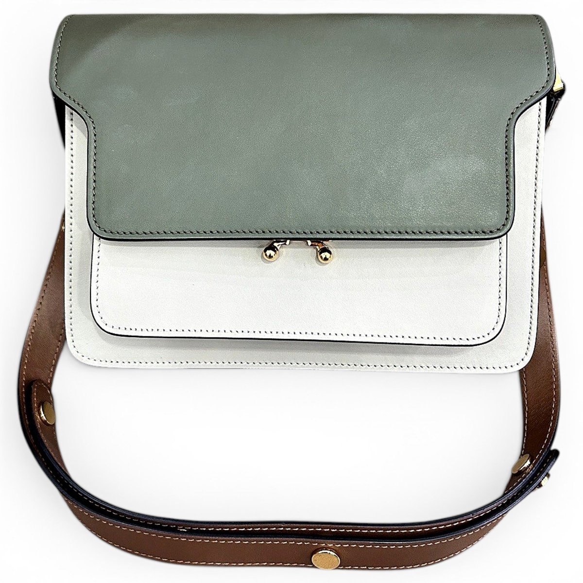 Trunk leather handbag