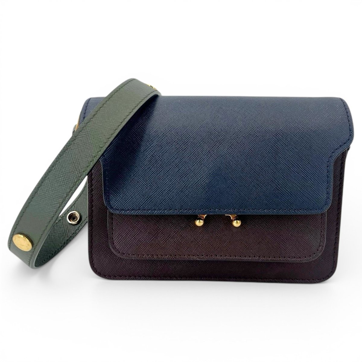 Trunk leather crossbody bag