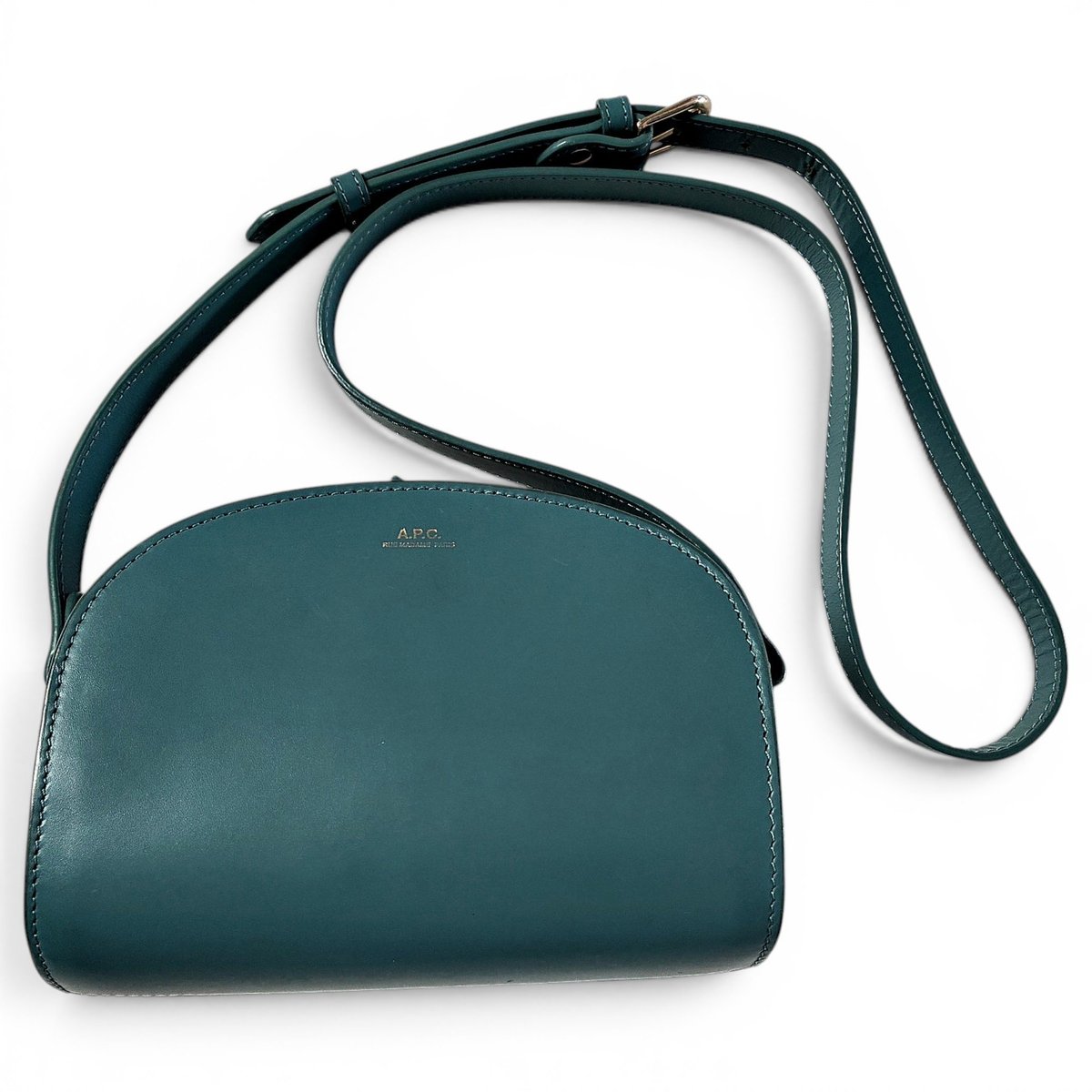 Demi-lune leather handbag