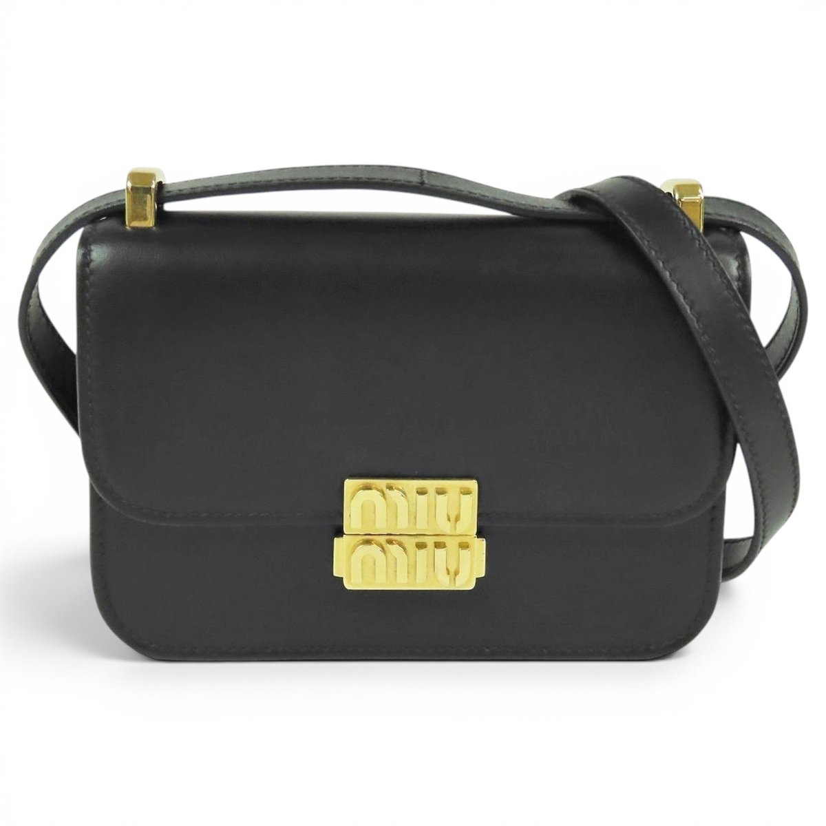 Miu Logo leather handbag
