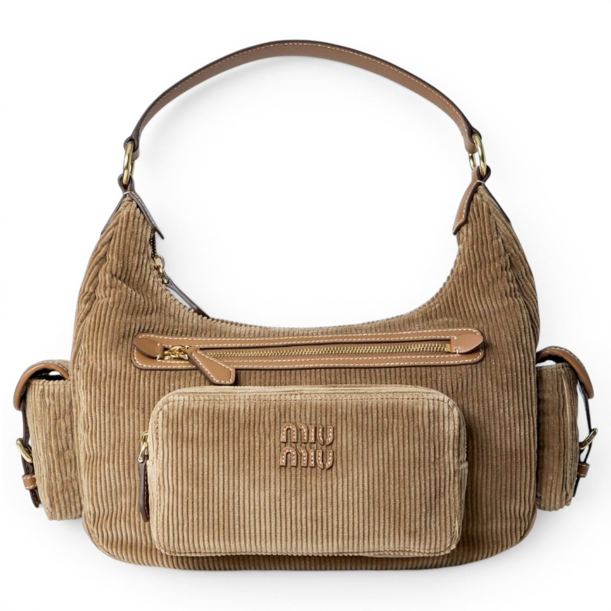 Pocket leather handbag