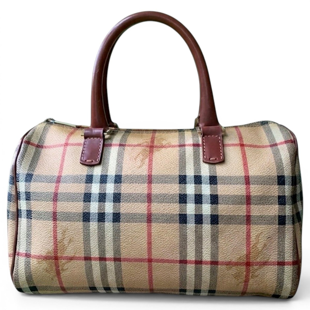 Title leather handbag