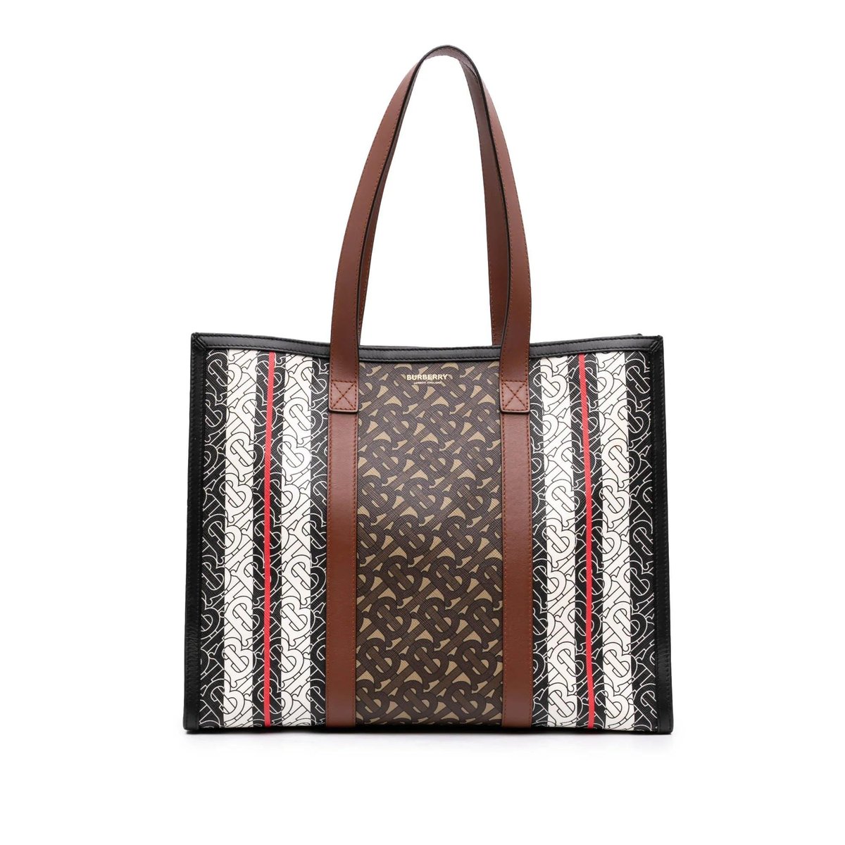 TB leather tote