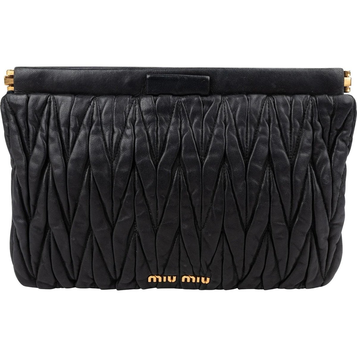 Matelassé leather clutch bag