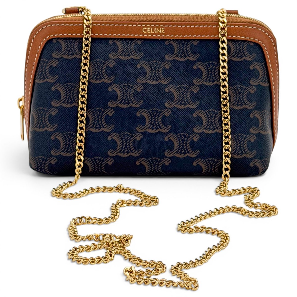 Leather clutch bag