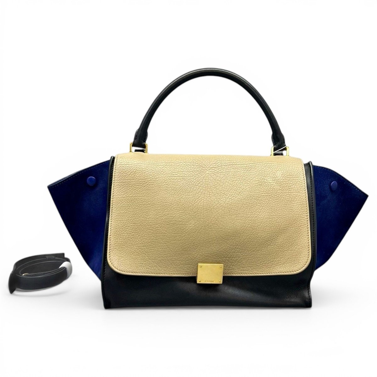 Trapèze leather handbag