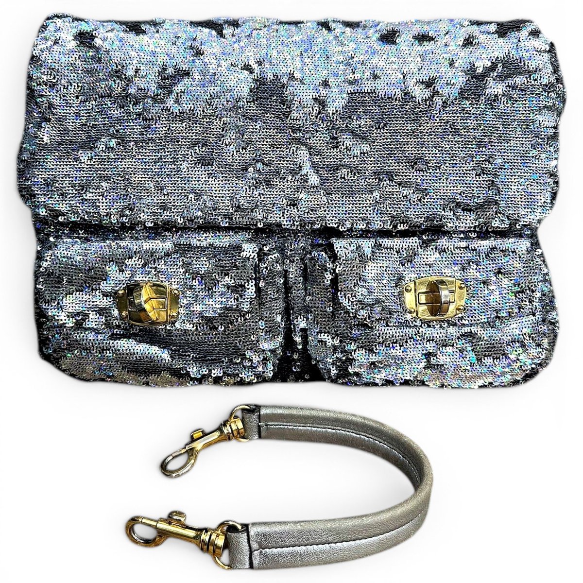 Pocket glitter handbag