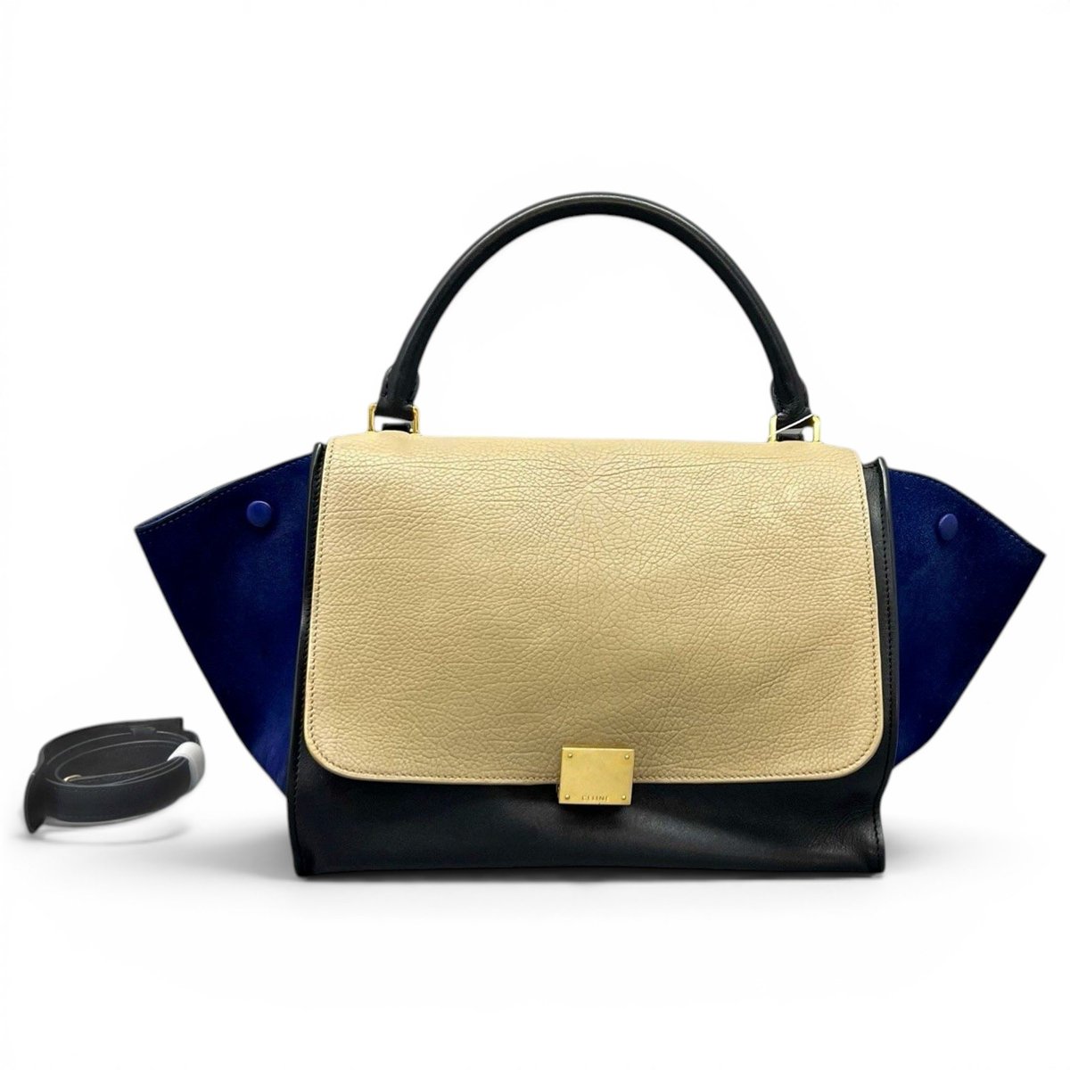 Trapèze leather handbag