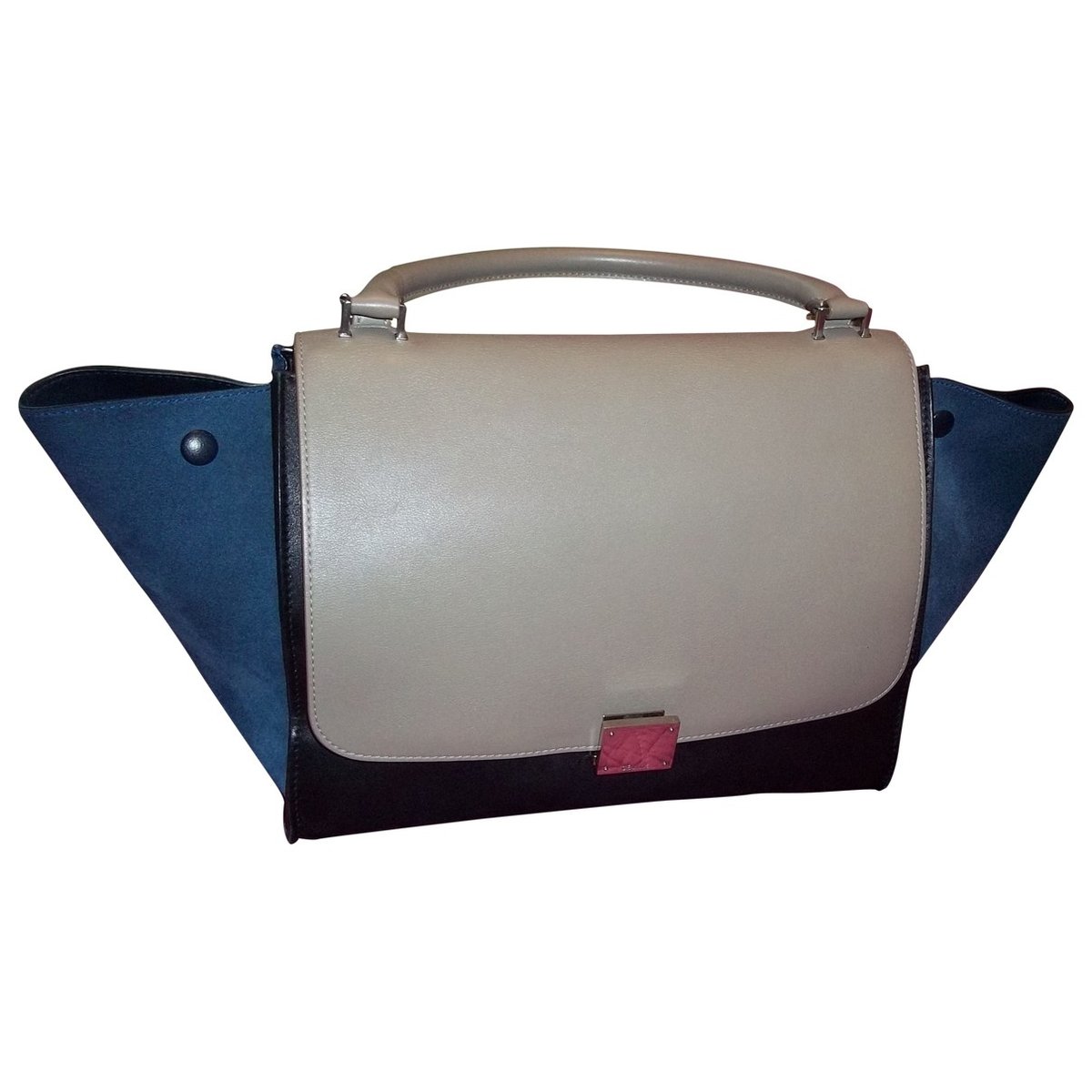 Trapèze leather handbag