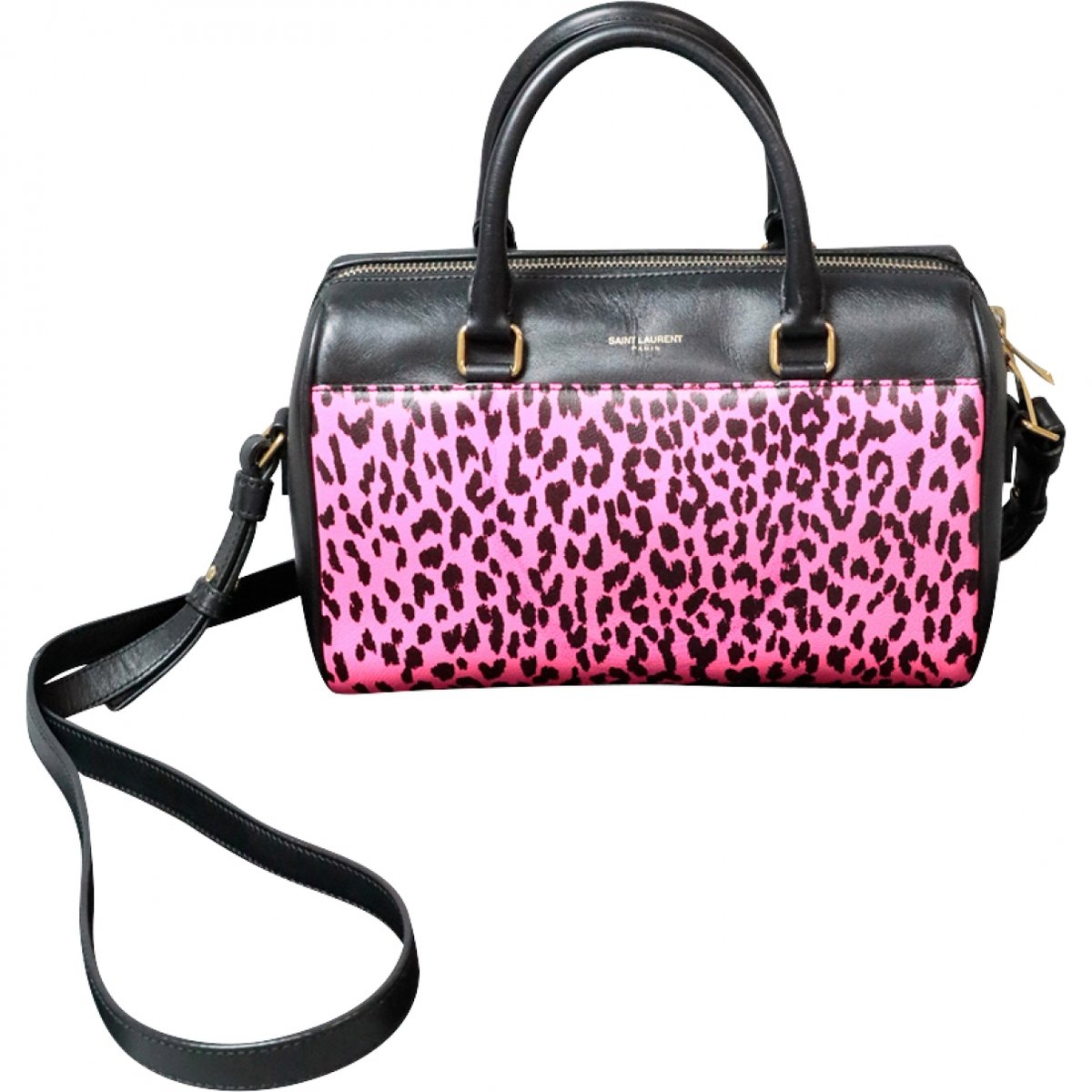 Duffle leather handbag