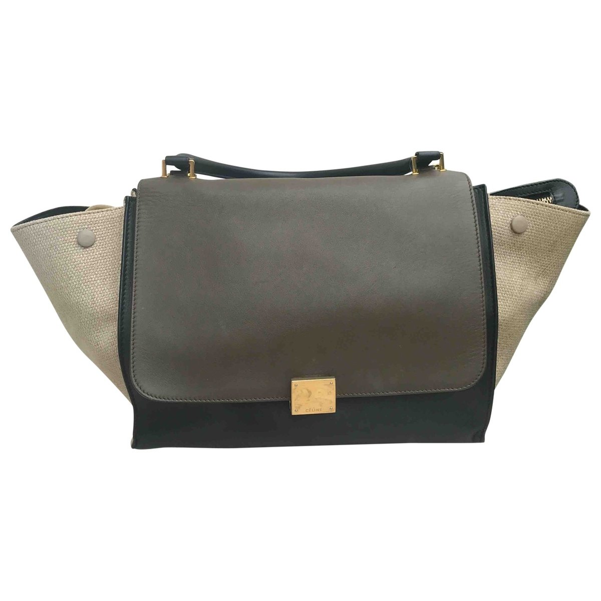 Trapèze leather handbag