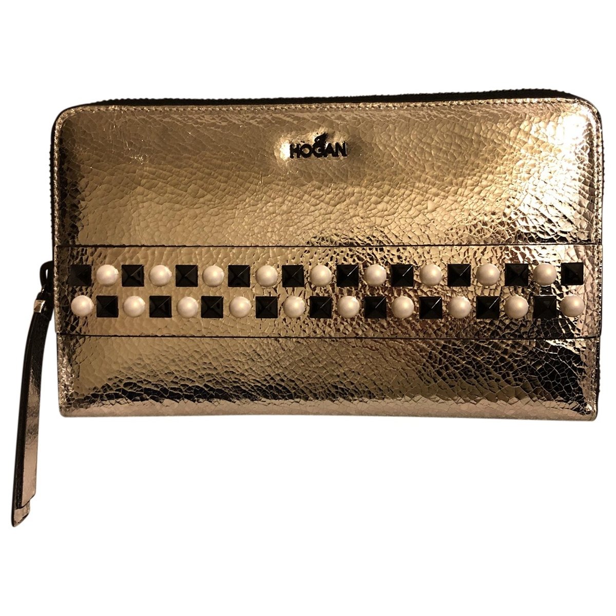 Leather clutch bag