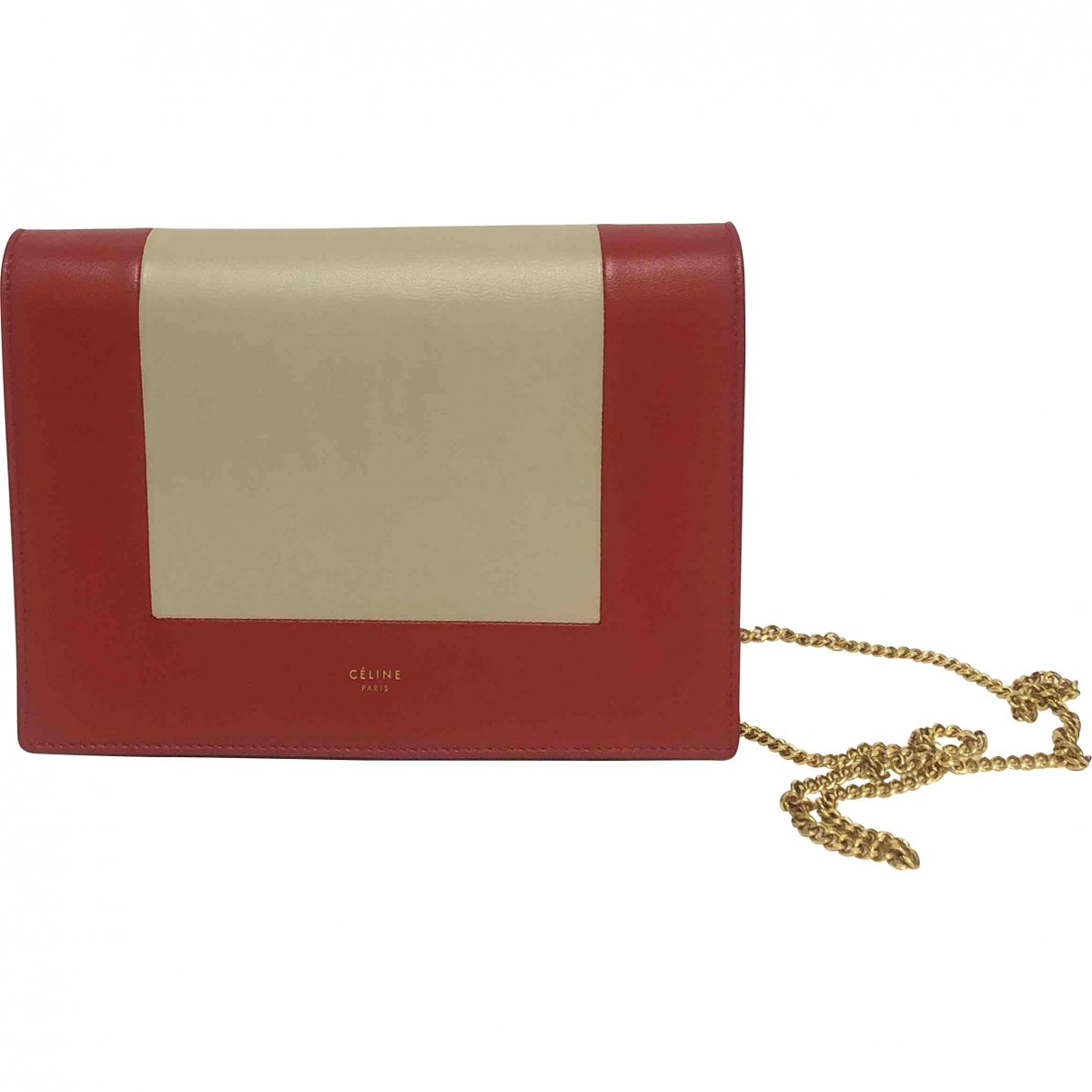 Frame leather clutch bag