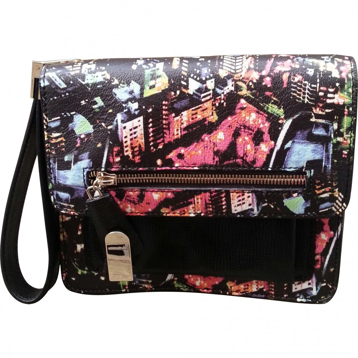 Leather clutch bag