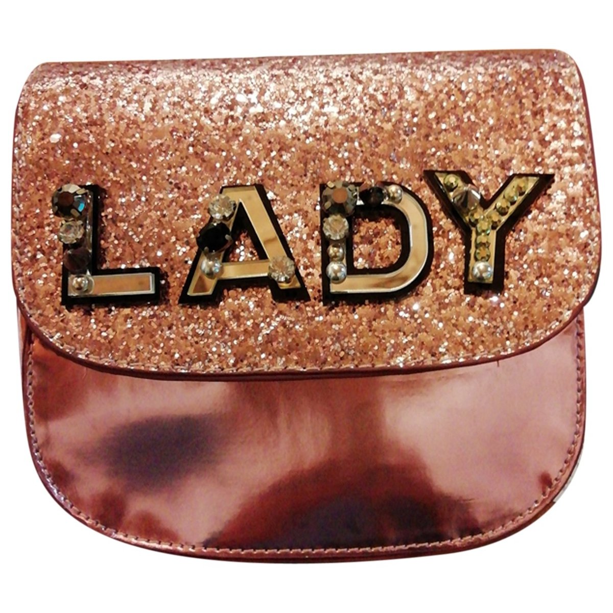Love Bag glitter clutch bag