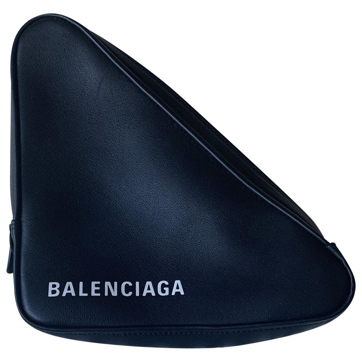 Triangle leather clutch bag
