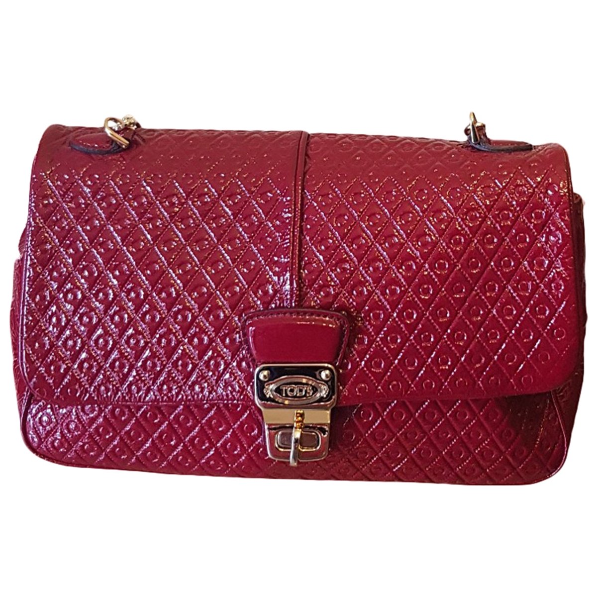 Wave patent leather handbag
