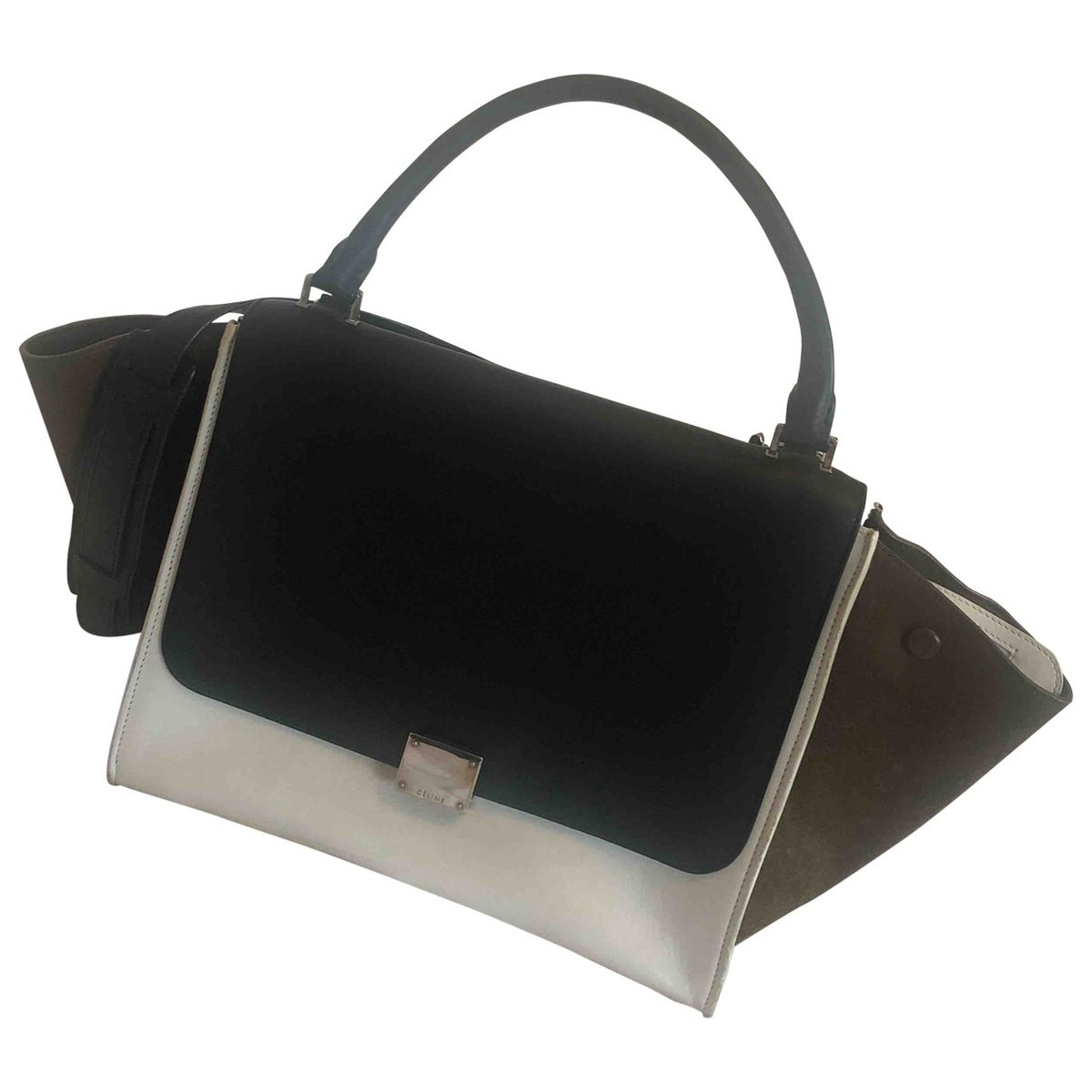 Trapèze leather handbag