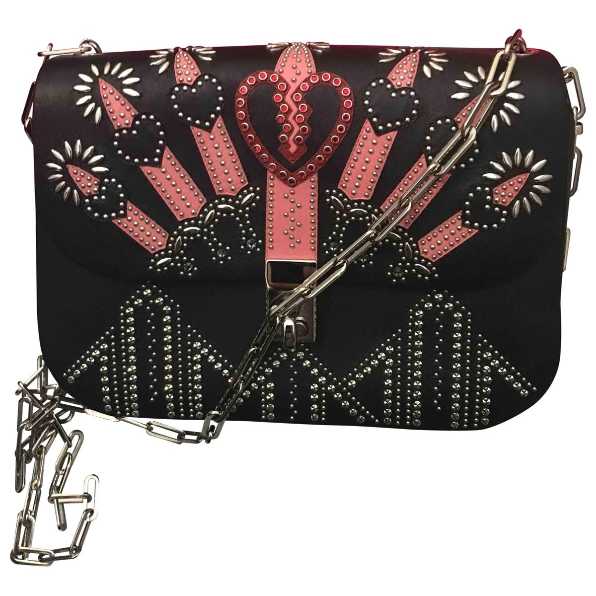All over chain leather crossbody bag