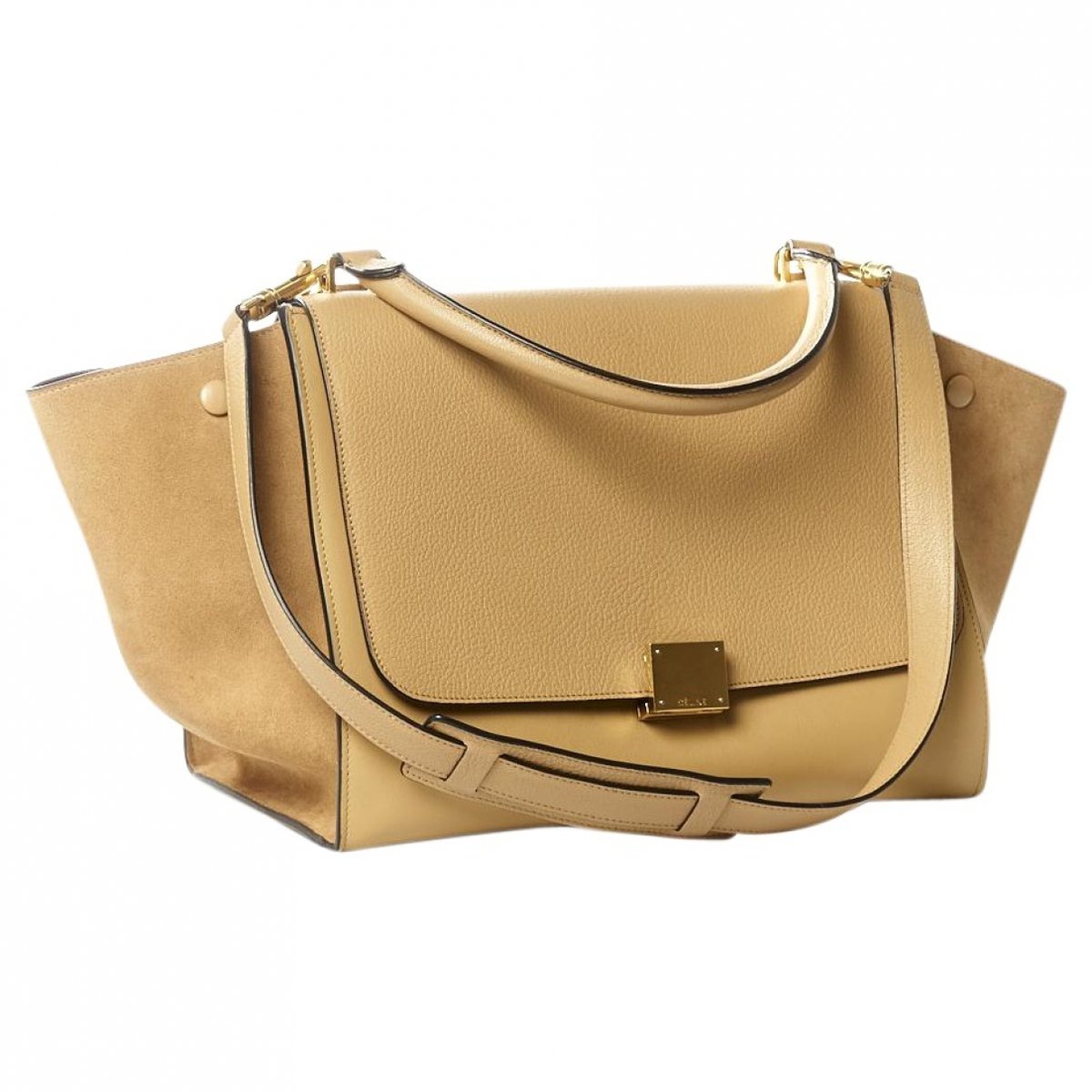 Trapèze leather handbag