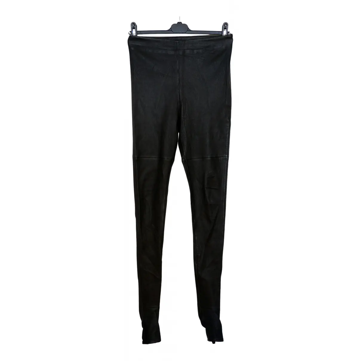 Leather leggings Maison Martin Margiela Pour H&M Black size 36 FR in Leather  - 12506804