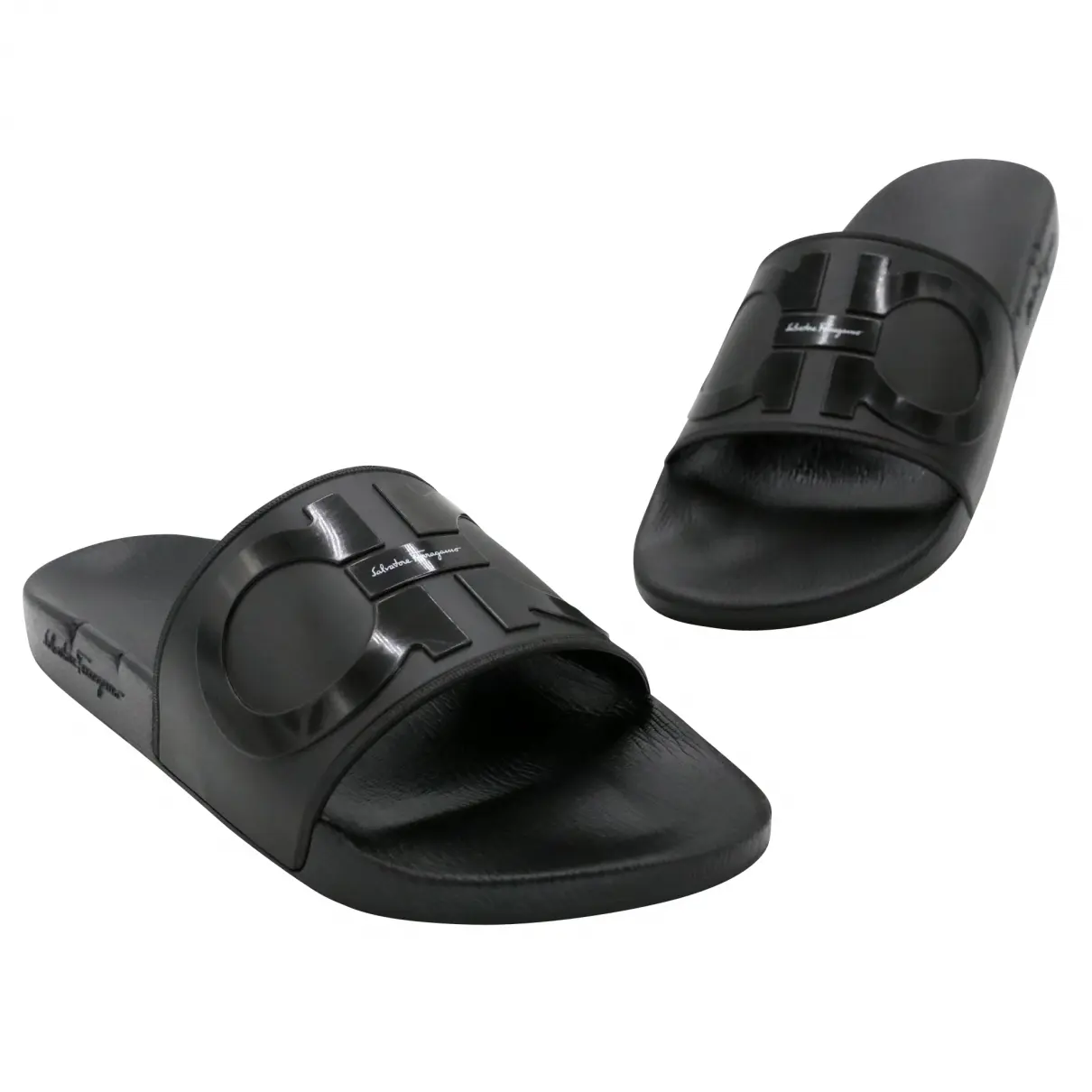 Sandals Salvatore Ferragamo Black size 9 US in Rubber - 25253177
