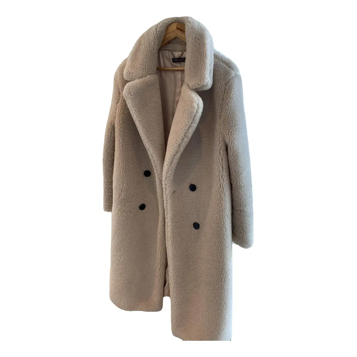 Faux fur coat Mint Velvet Beige size 8 UK in Faux fur - 37292570