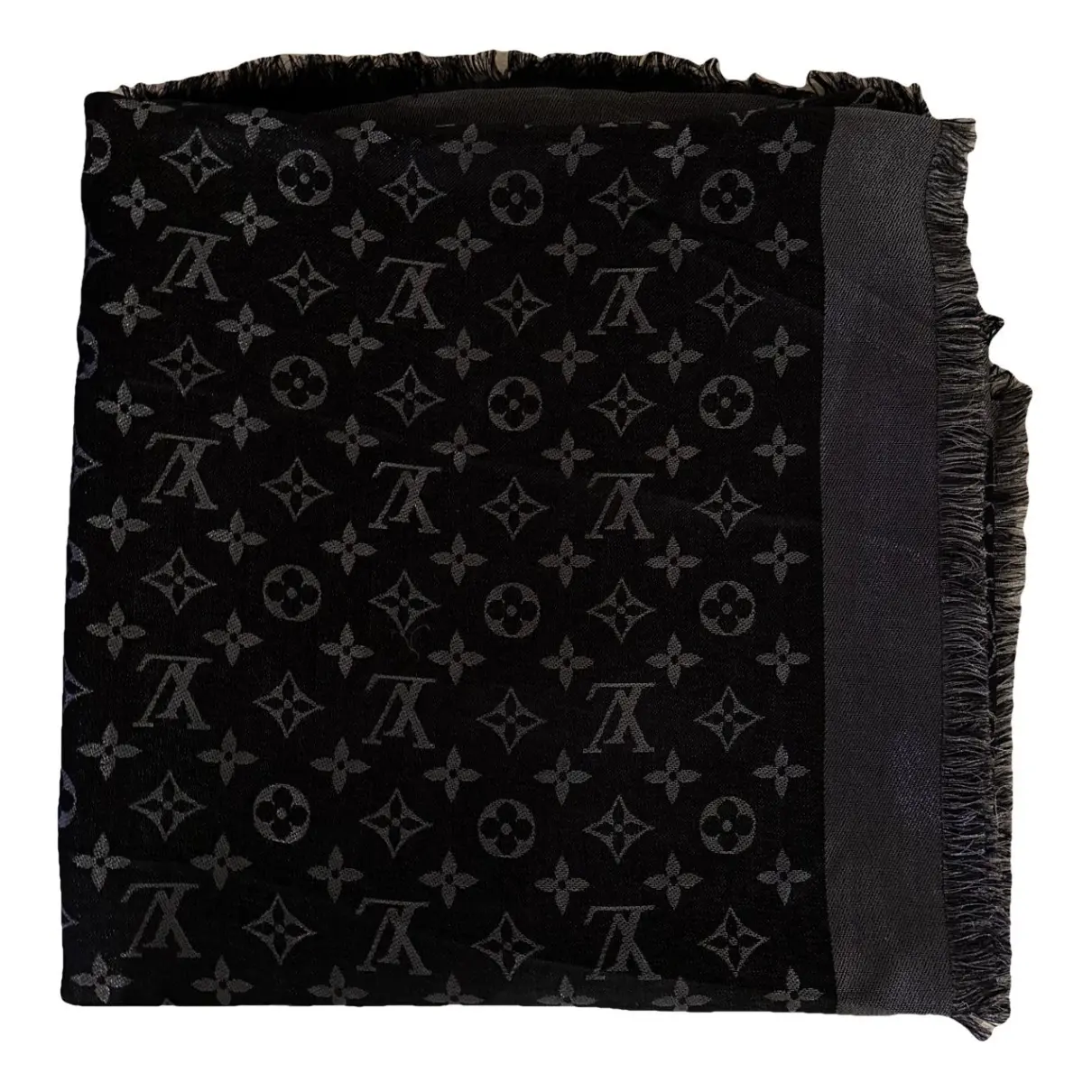 Châle monogram silk stole Louis Vuitton Blue in Silk - 34596867