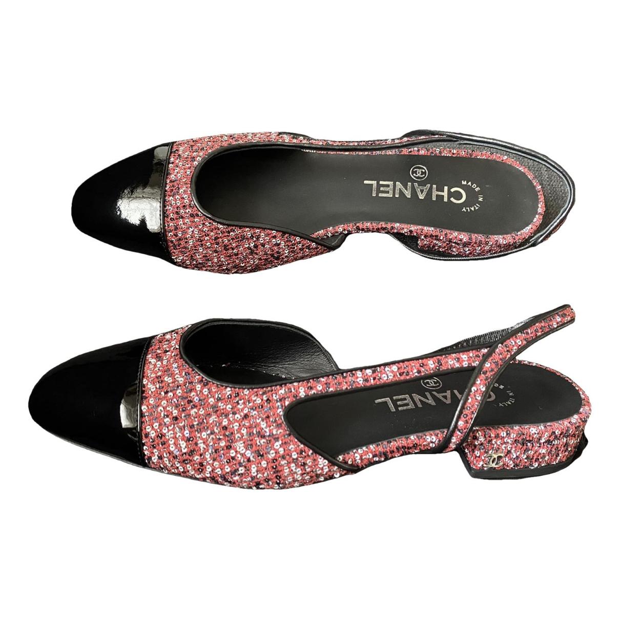 CHANEL, Shoes, Chanel Slingback Pumps Pink Tweed With Black Toe