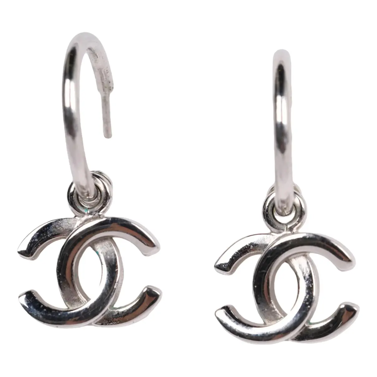Cc earrings Chanel Silver in Metal - 32094619