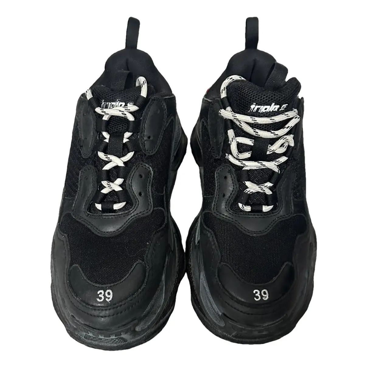 Triple s cloth trainers Balenciaga Black size 39 EU in Cloth - 39206243