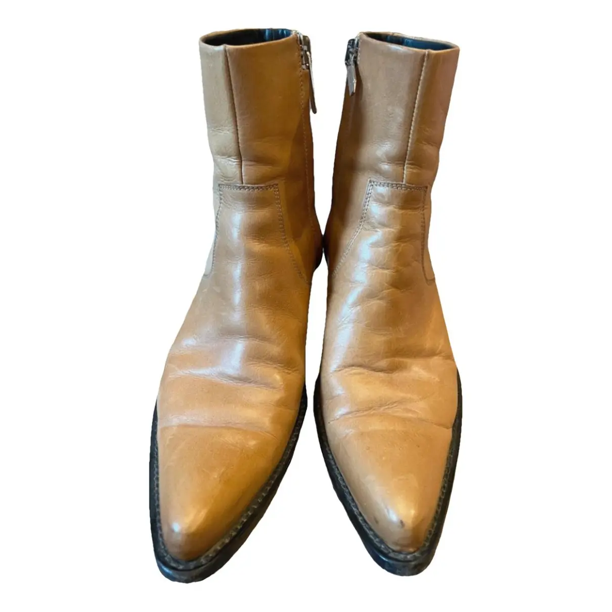 CALVIN KLEIN 205W39NYC SPAZZOLATO LEATHER COWBOY BOOTS SHOES $1400 Price  Cut!!