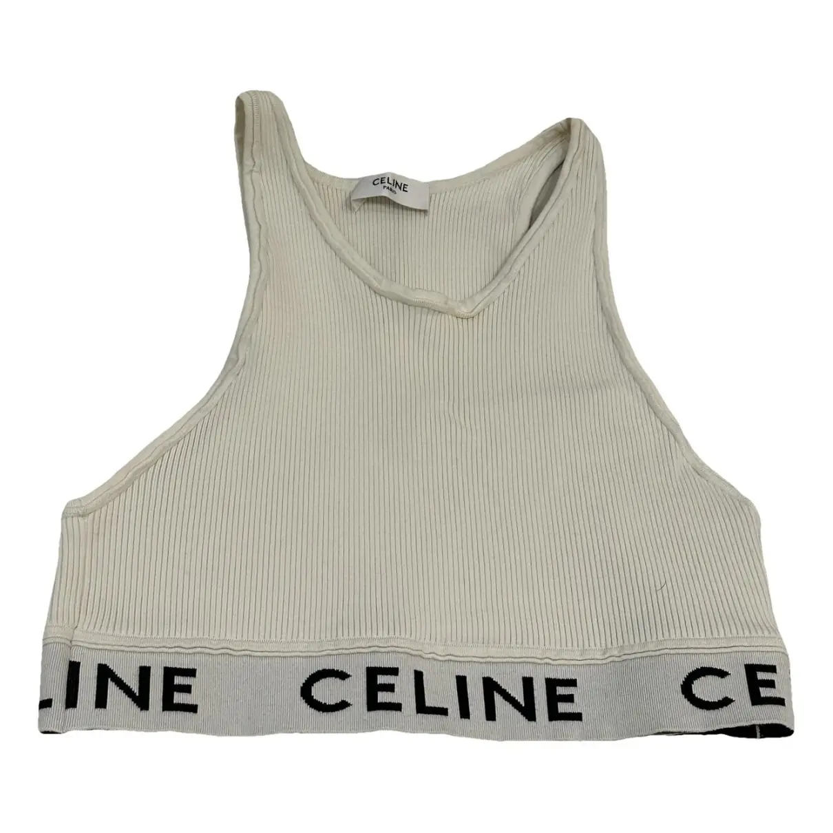 Top Celine Ecru size S International in Cotton - 41560321